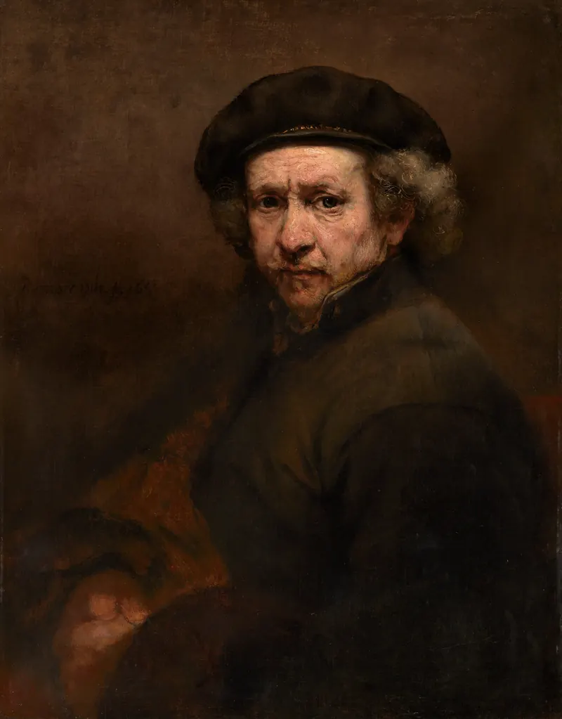 Rembrandt — autorretrato revelando possível estrabismo
