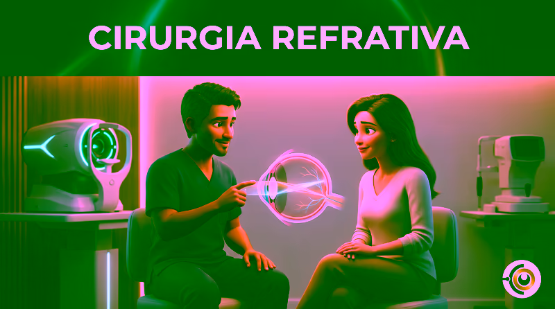 Capa ilustrativa do artigo "Cirurgia Refrativa: Avaliação, Técnicas, Riscos e Alternativas" sobre cirurgia refrativa no blog da Drudi e Almeida Oftalmologia.