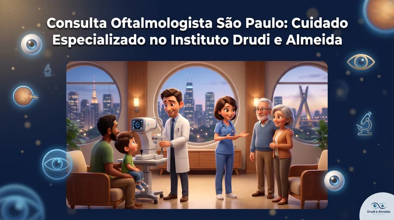 Capa ilustrativa do artigo "Consulta Oftalmologista em SP: Valores, Convênios e Unidades" sobre saúde ocular no blog da Drudi e Almeida Oftalmologia.
