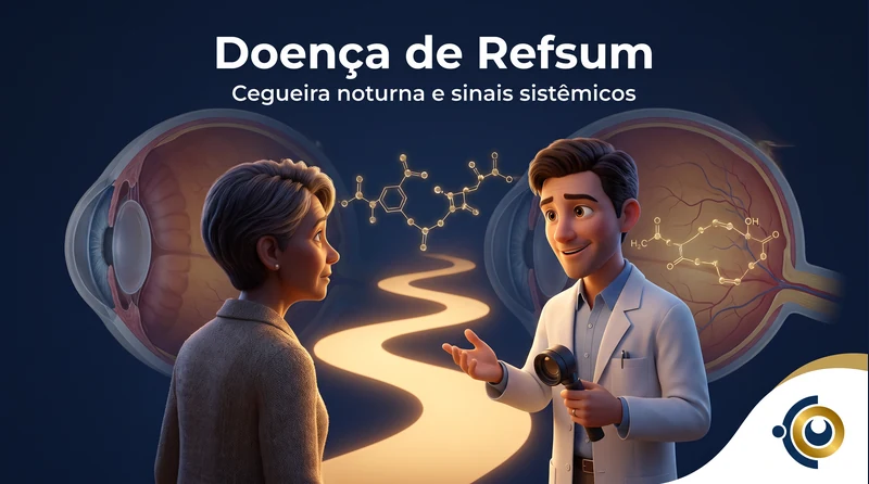 Capa ilustrativa do artigo "Doença de Refsum: Sinais, Diagnóstico e Cuidados" sobre retina no blog da Drudi e Almeida Oftalmologia.