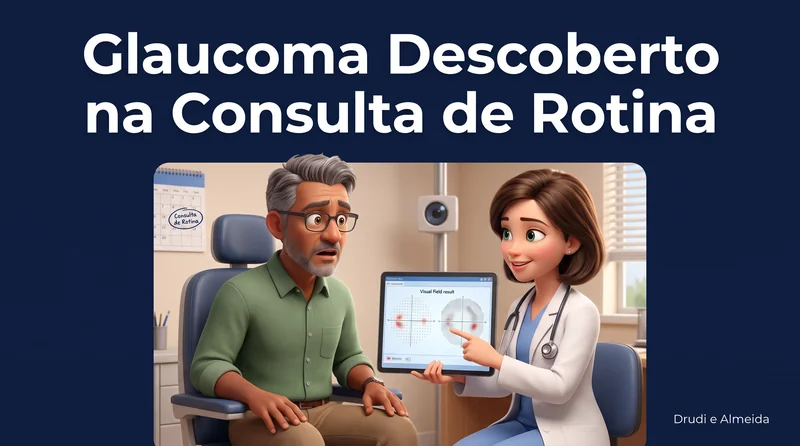 Capa ilustrativa do artigo "Glaucoma Diagnosticado na Rotina: A História de Carlos" sobre glaucoma no blog da Drudi e Almeida Oftalmologia.