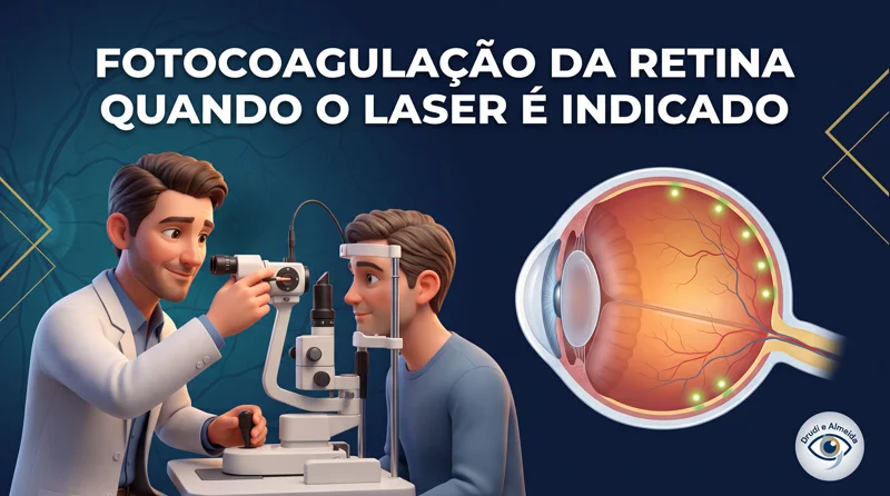 Capa ilustrativa do artigo "Fotocoagulação da Retina: Quando o Laser é Indicado" sobre retina no blog da Drudi e Almeida Oftalmologia.