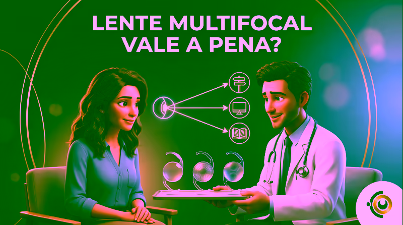 Capa ilustrativa do artigo "Lente multifocal vale a pena? Decisão, limites e avaliação" sobre catarata no blog da Drudi e Almeida Oftalmologia.