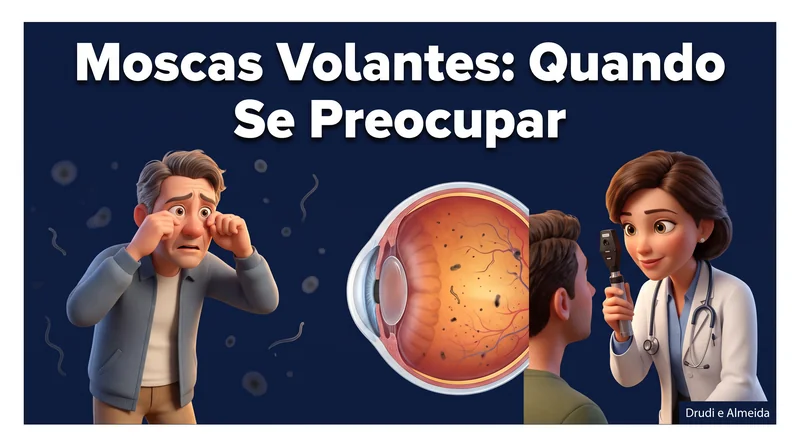 Capa ilustrativa do artigo "Moscas Volantes: Quando É Normal e Quando É Urgência" sobre retina no blog da Drudi e Almeida Oftalmologia.