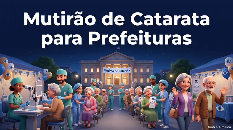 Capa ilustrativa do artigo "Mutirão de Catarata: Planejamento Responsável para Prefeituras" sobre catarata no blog da Drudi e Almeida Oftalmologia.