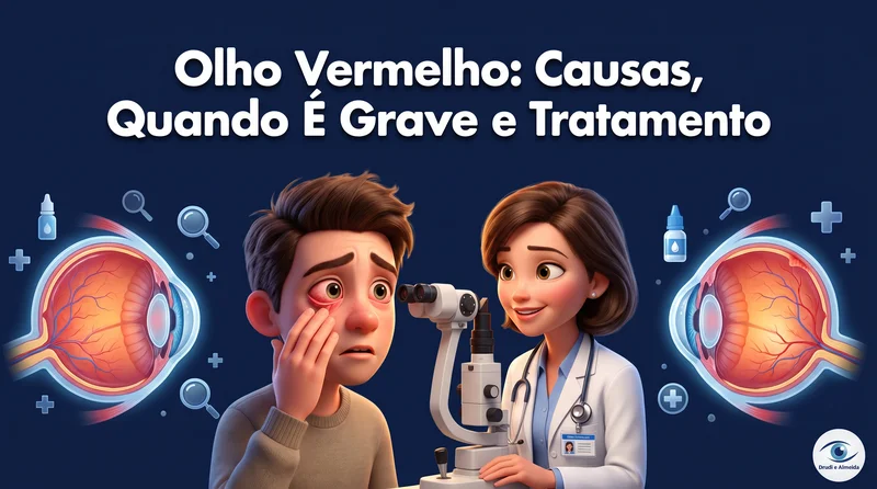 Capa ilustrativa do artigo "Derrame Ocular (Hifosfagma): Causas de Sangue no Olho e Tratamento" sobre saúde ocular no blog da Drudi e Almeida Oftalmologia.