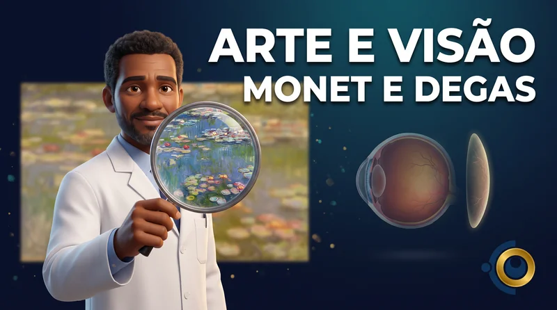 Capa ilustrativa do artigo "Arte e Visão: Monet, Degas e a Saúde Ocular" sobre saúde ocular no blog da Drudi e Almeida Oftalmologia.