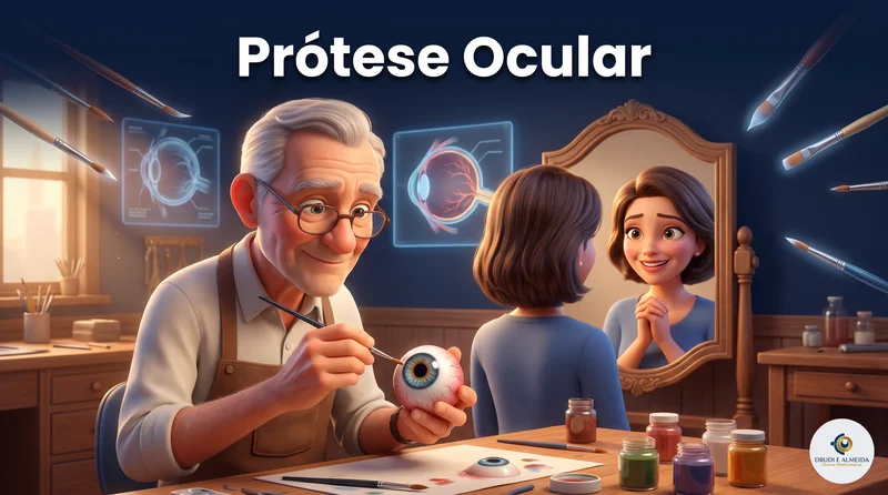 Capa ilustrativa do artigo "Prótese Ocular: O Que É, Como Funciona, Técnicas Cirúrgicas e Cuidados Essenciais" sobre plástica facial no blog da Drudi e Almeida Oftalmologia.