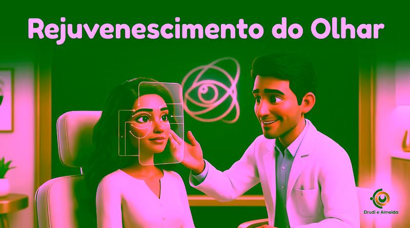 Capa ilustrativa do artigo "Rejuvenescimento do Olhar: Avaliação Periorbitária" sobre plástica facial no blog da Drudi e Almeida Oftalmologia.