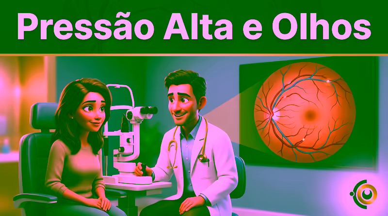 Capa ilustrativa do artigo "Retinopatia hipertensiva: como a pressão alta pode afetar a retina" sobre retina no blog da Drudi e Almeida Oftalmologia.