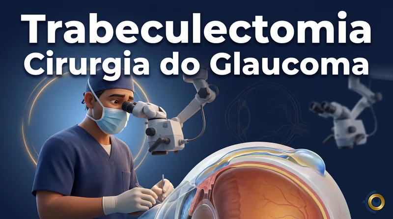 Capa ilustrativa do artigo "Trabeculectomia: Cirurgia para Glaucoma" sobre glaucoma no blog da Drudi e Almeida Oftalmologia.