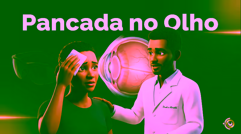 Capa ilustrativa do artigo "Pancada no Olho: Quando é Emergência?" sobre saúde ocular no blog da Drudi e Almeida Oftalmologia.