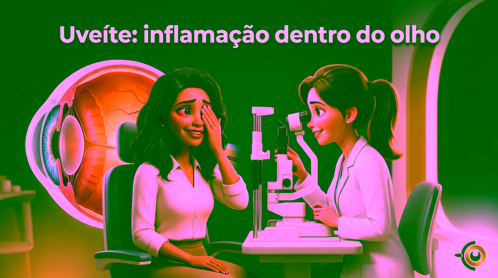 Capa ilustrativa do artigo "Uveíte: o que é, causas, sintomas e tratamento" sobre saúde ocular no blog da Drudi e Almeida Oftalmologia.