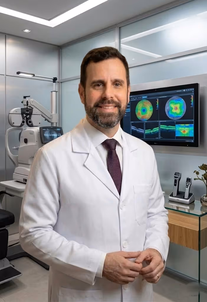 Dr. Fernando Drudi no consultório da Drudi e Almeida