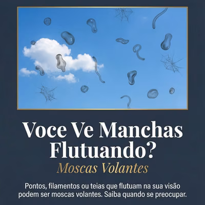 Voce ve manchas flutuando na sua visao? Podem ser moscas volantes.