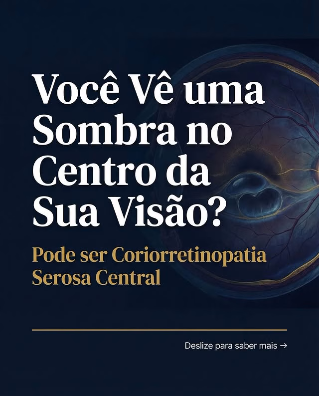 Carrossel: 👁️ Você enxerga uma sombra ou mancha no centro da visão?