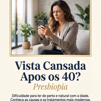 Vista cansada apos os 40? Pode ser presbiopia.