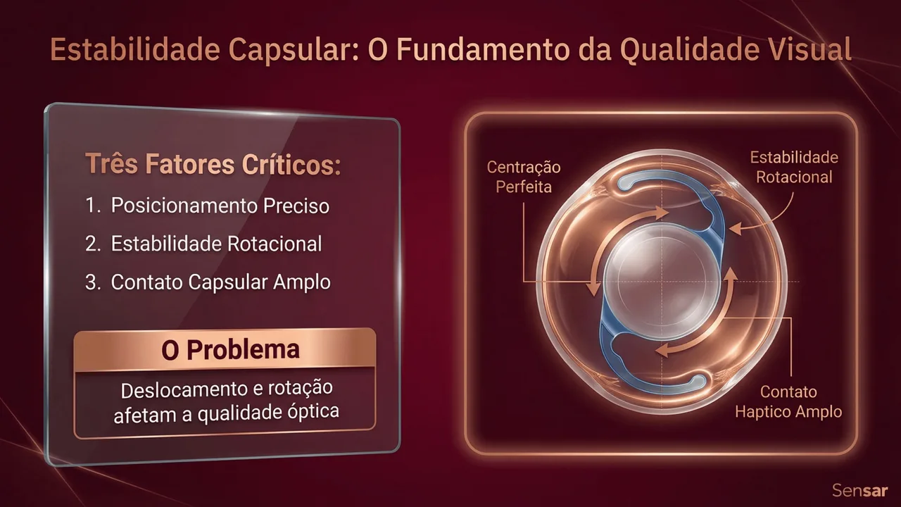 Tecnologia da AR40e: design de 3 peças com plataforma TECNIS® para máxima estabilidade e versatilidade de implante.
