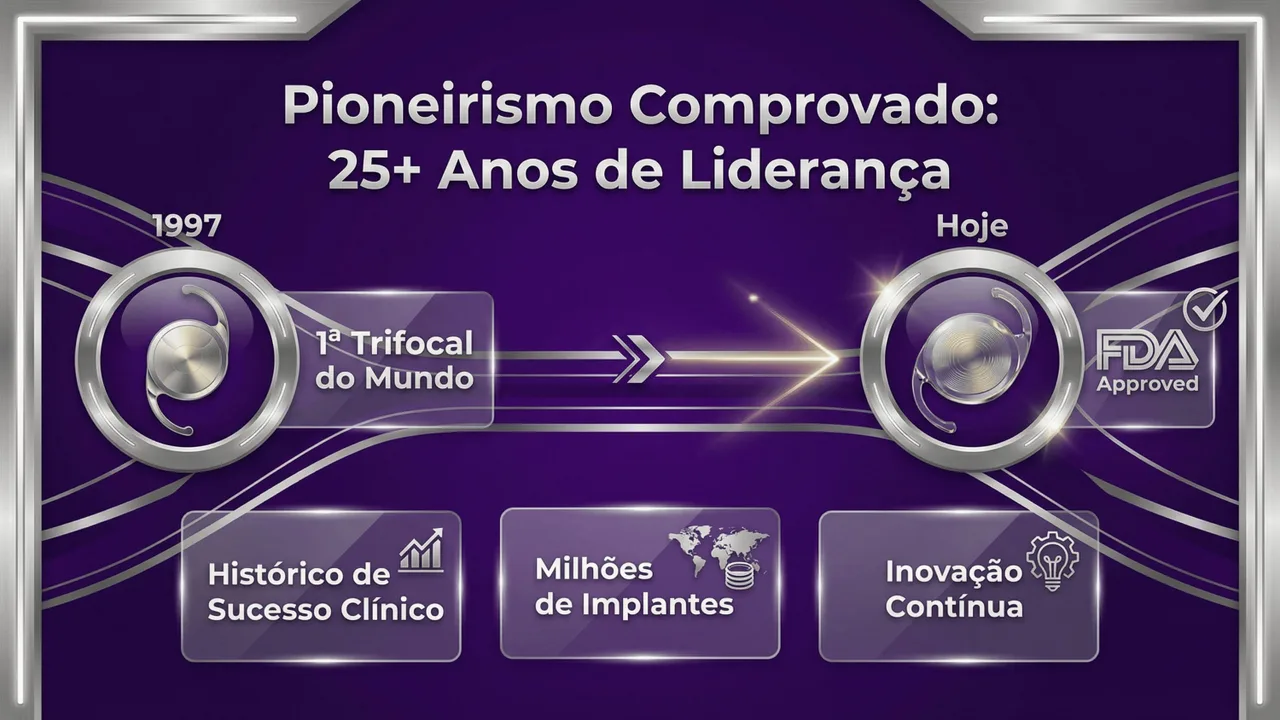 Tecnologia apodizada dual da Finevision HP: distribuição equilibrada de luz entre os três focos com alta tolerância a erros residuais.