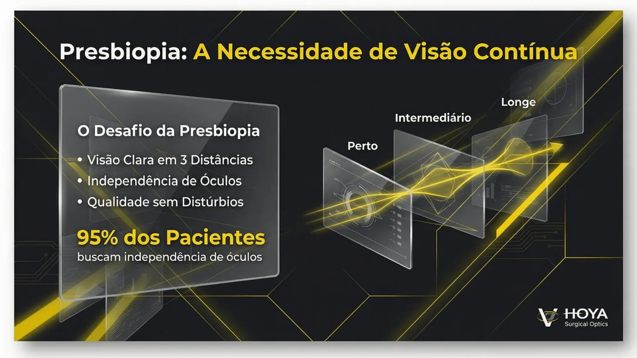 Tecnologia da Gemetrics: geometria óptica especial com foco intermediário a 80 cm, ideal para uso de computador.