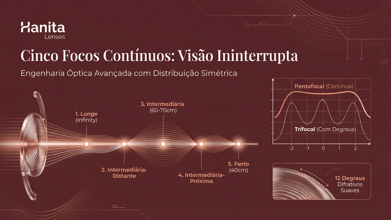 Resultados clínicos da Liberty: alta satisfação dos pacientes com visão contínua e mínima difotopsia.