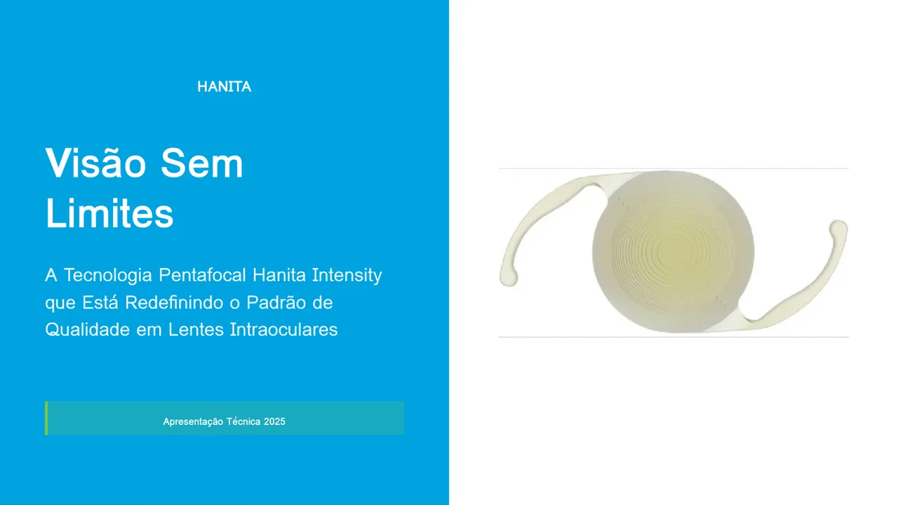 Hanita Intensity — Lente Pentafocal com tecnologia de 5 focos para visão contínua e fluida em todas as distâncias.