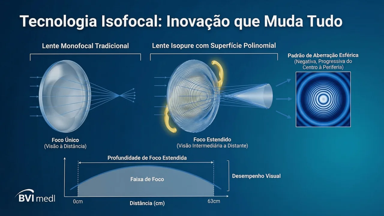 Tecnologia apodizada da Isopure: design óptico para melhor qualidade de imagem em todas as condições de iluminação.