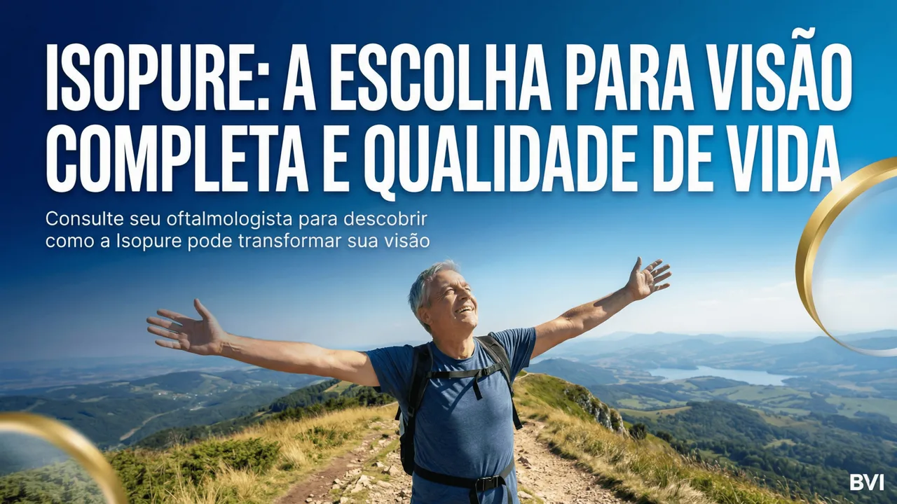 Especificações técnicas da Isopure: faixa de potência +6,0 a +30,0 D.