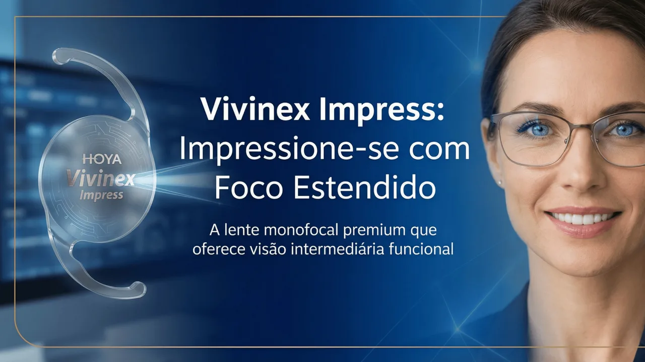 Hoya Vivinex Impress — Lente Monofocal Plus com design óptico especial para profundidade de foco adicional.