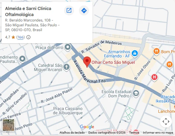 Prévia do Google Maps da unidade São Miguel Paulista
