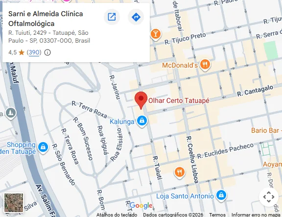 Prévia do Google Maps da unidade Tatuapé