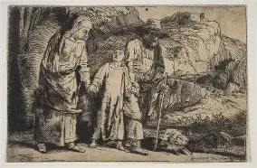 Rembrandt — gravura revelando possível estrabismo e visão monocular
